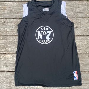 Jack Daniels A4 jersey black & white with NBA patch sewn in. Size M